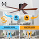 Atlas Irene-5HLK 52 inch Brushed Bronze with Walnut Tone Blades Flush Mount Paddle Fan